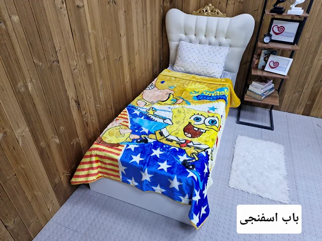 پتو ابریشمی ضخیم ۱ نفره نوجوان برند inlove کد2(باب اسفنجی)