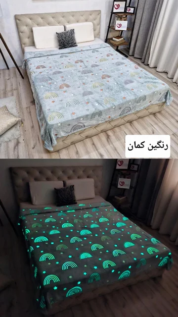 پتوحوله ای شبنما ۲نفره برندBlack Eagle کد۱ (رنگین کمان)
