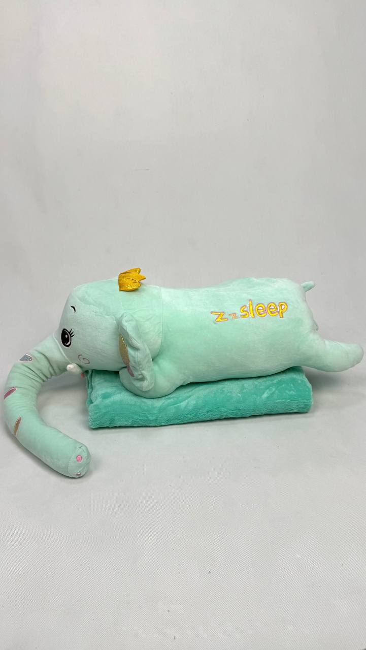 پتوعروسک فیل سبزآبی