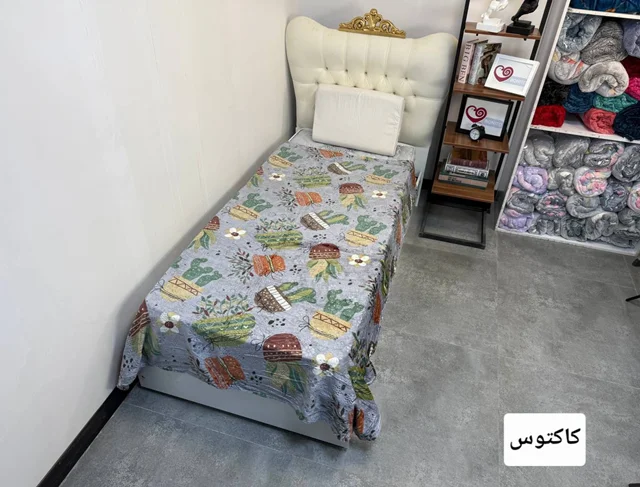 پتو حوله ای 1نفره طرح دار با برجستگی گل کد7(کاکتوس)