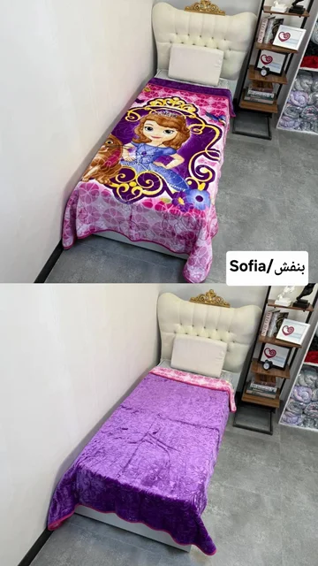 پتوابریشمی ضخیم 1 نفره نوجوان برند In love دورو کد4(SoFIA/بنفش)
