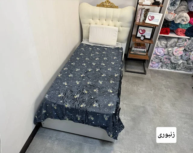 پتو حوله ای 1نفره طرح دار با برجستگی گل کد3(زنبوری)