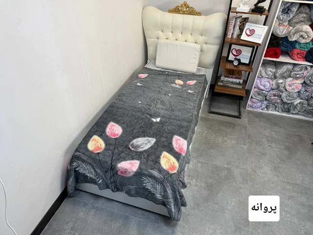 پتو حوله ای 1نفره طرح دار با برجستگی گل کد4(پروانه)