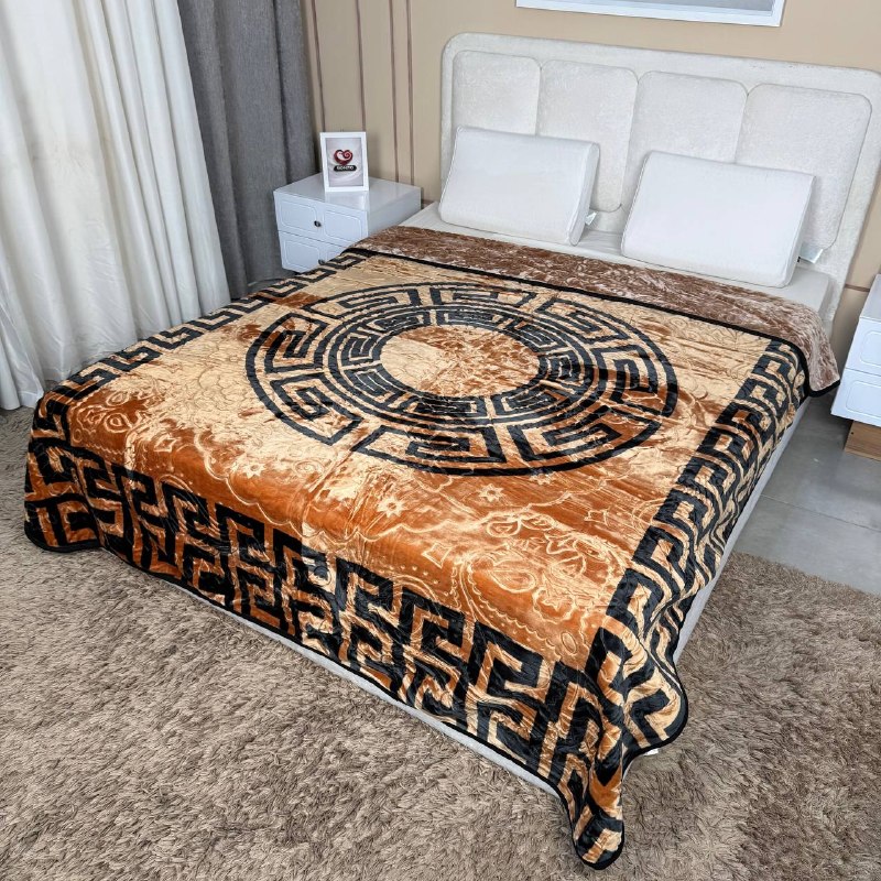 پتو ضخیم ابریشمی ۴ کیلویی ۲نفره دورو برند بونیتو سیلور کد6(ورساچ/کرم)