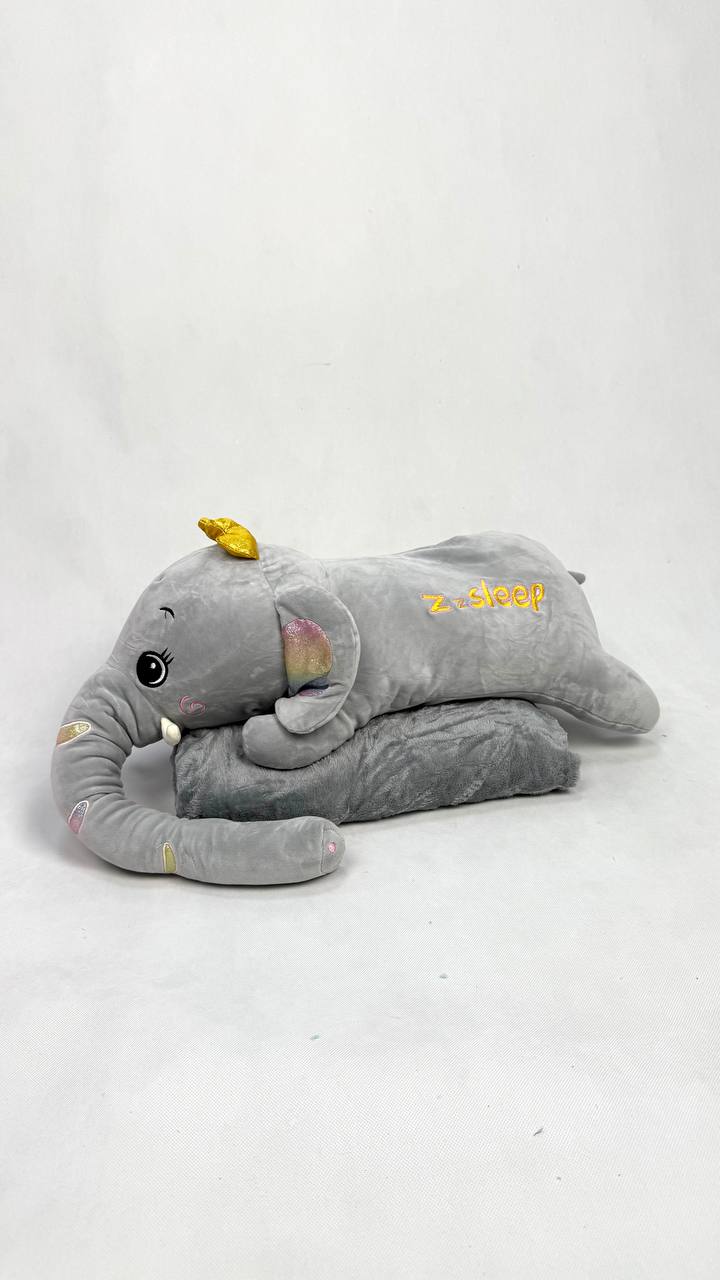 پتوعروسک فیل طوسی