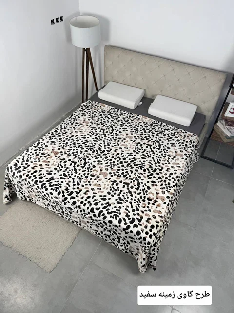 پتو چهارفصل یکنفره برندsky کد1(گاوی زمینه سفید)