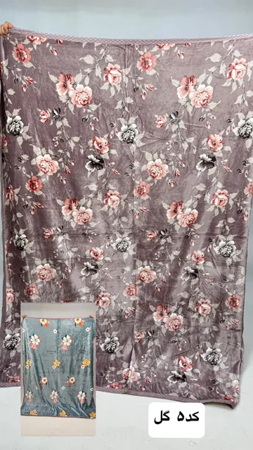 پتو چهارفصل طرح دار دونفره دورو برند sky کد5(گل)